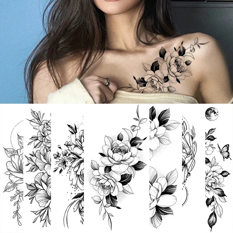 Removable Rose Flower Tattoo Stickers