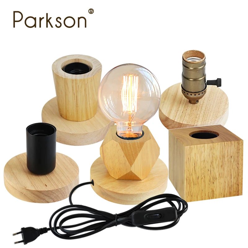 Elegant Retro Wood Table Lamp