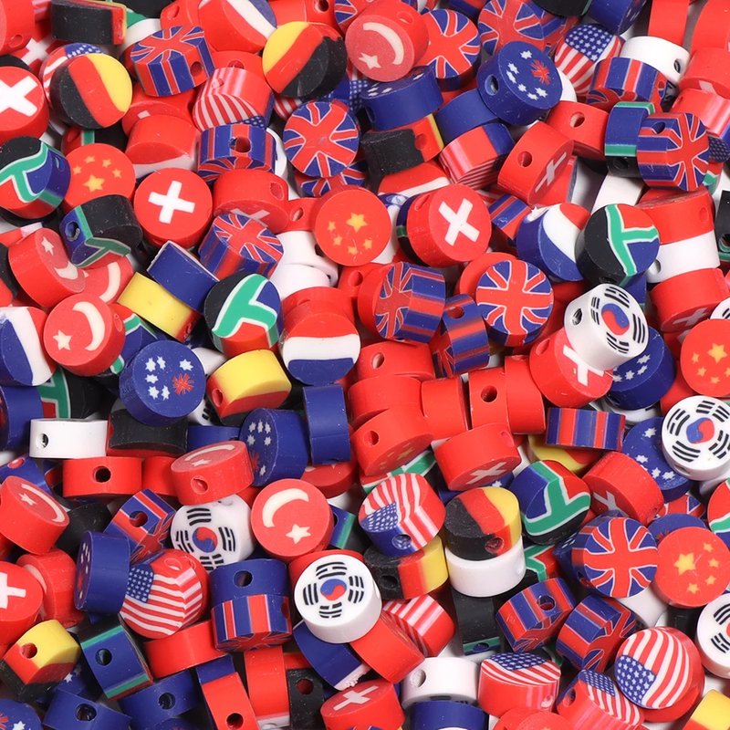 50Pcs National Flag Clay Beads