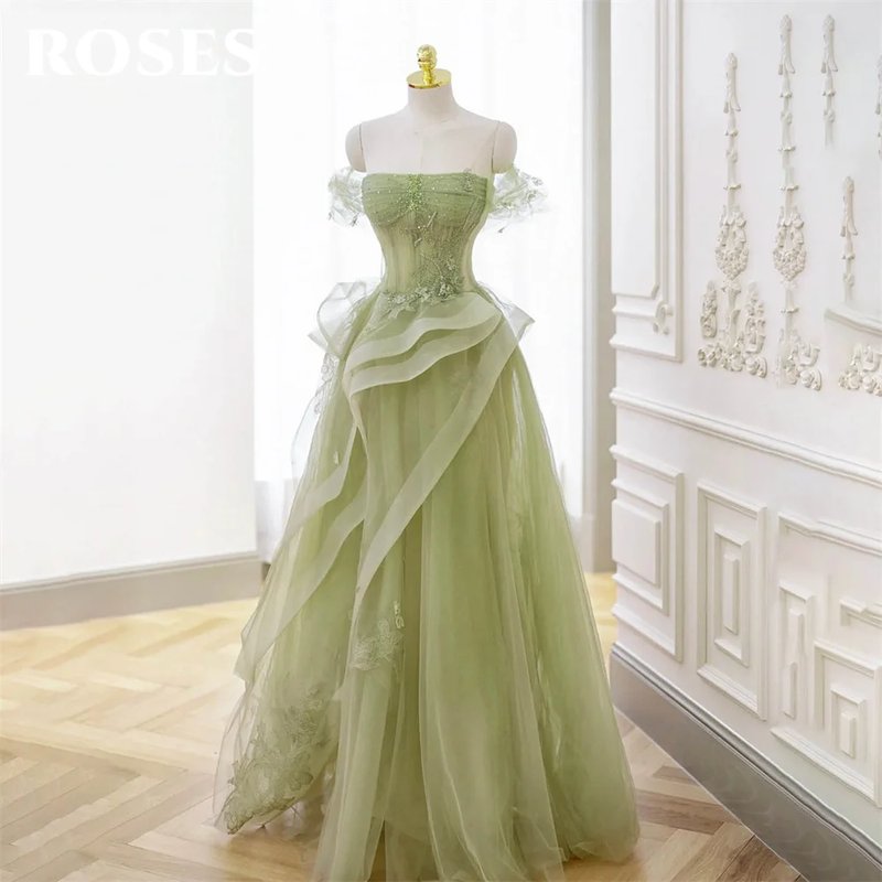 Elegant Sage Green Prom Dress