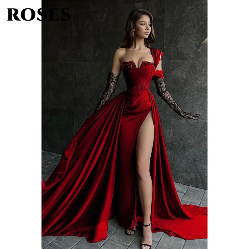 Elegant Red Mermaid Evening Dress