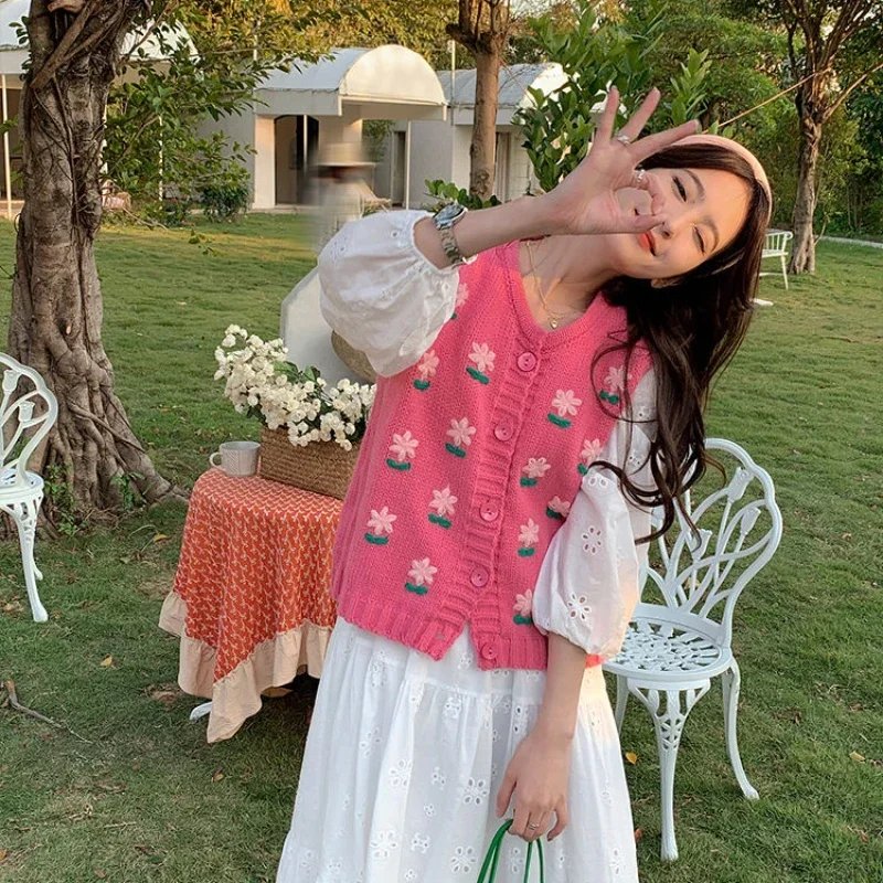 Kawaii V-Neck Women's Knit Sweater