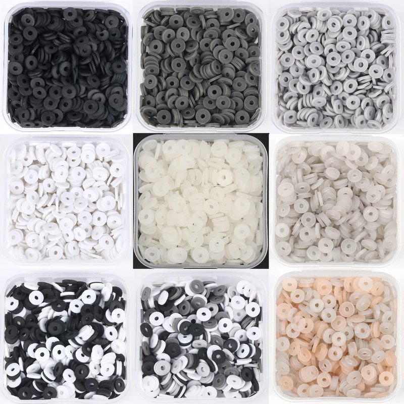 500pcs Flat Round Polymer Clay Beads