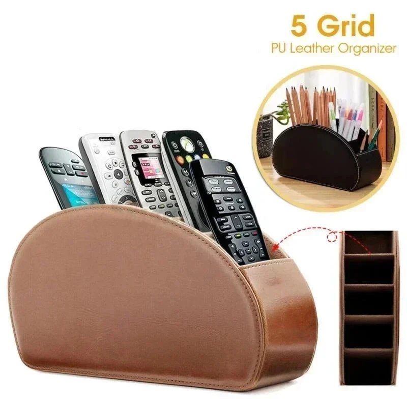 Elegant PU Leather Desk Organizer