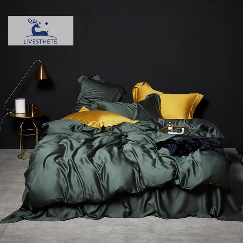 Luxury Dark Green Silk Bedding Set