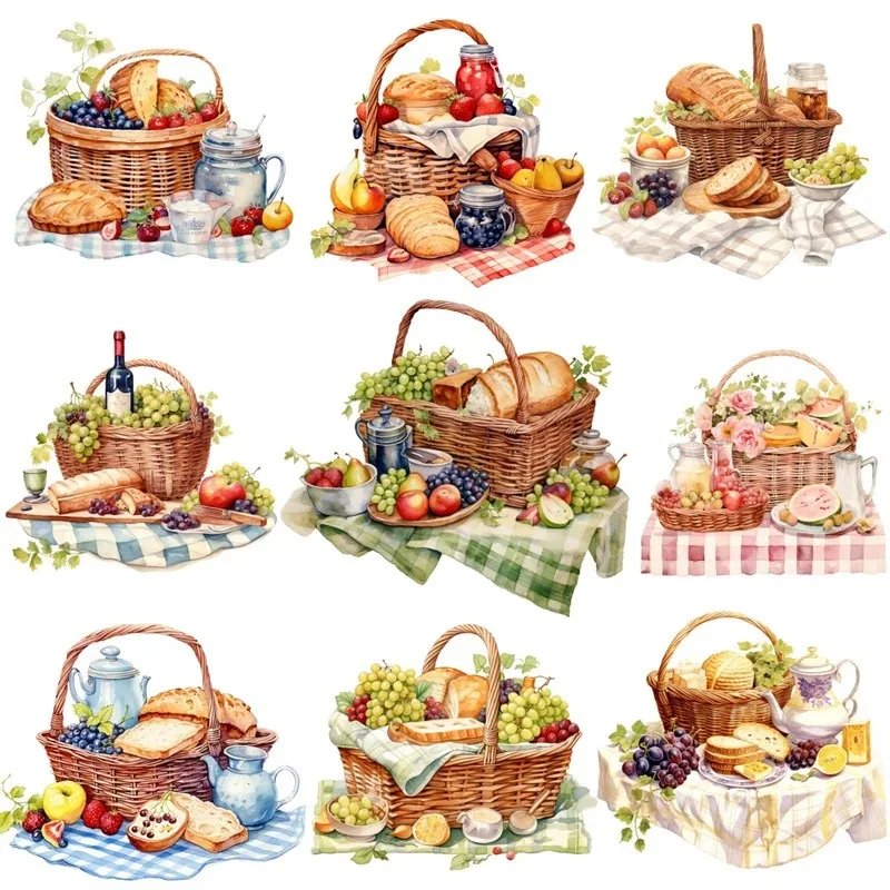 Watercolor Picnic Food Stickers