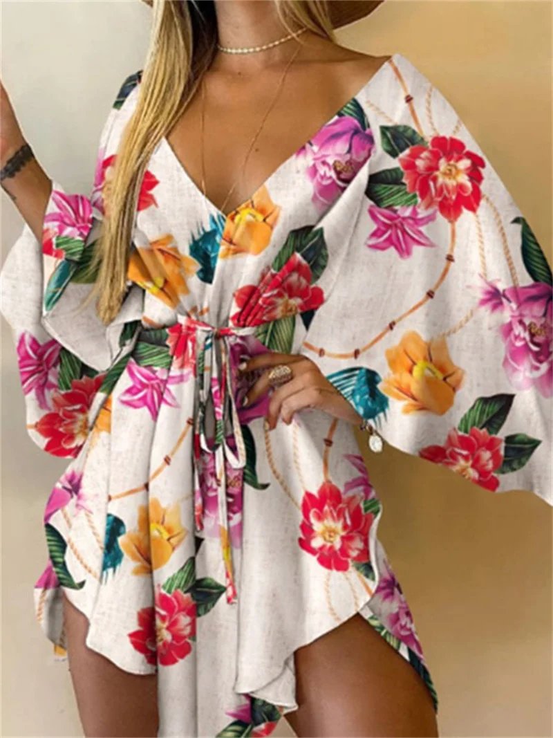 Bohemian Floral V-Neck Summer Dress