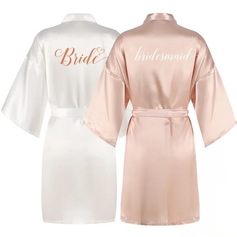 Elegant Satin Silk Bridal Robe