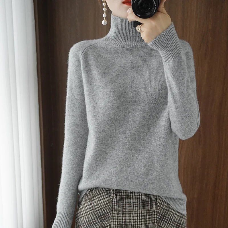 Cozy Merino Wool Mock-Neck Sweater