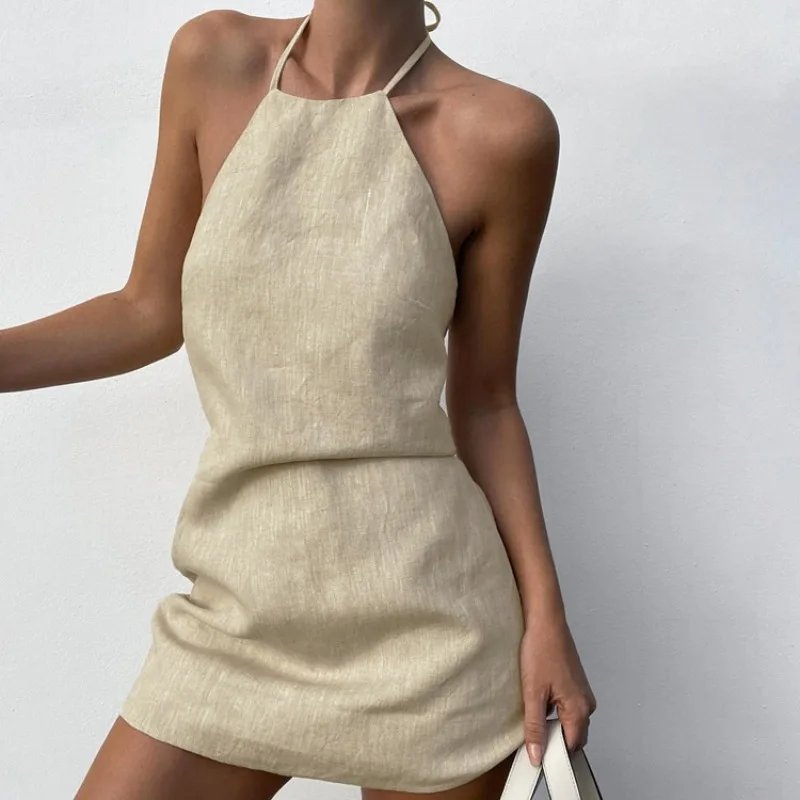 Summer Backless Halter Dress