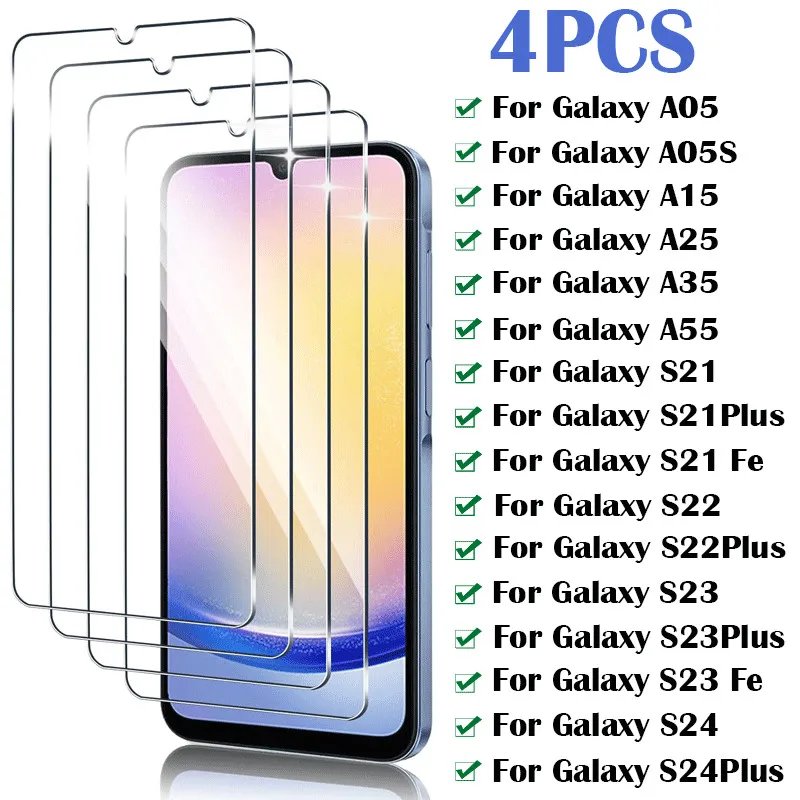 Tempered Glass Screen Protectors - 4 Pack