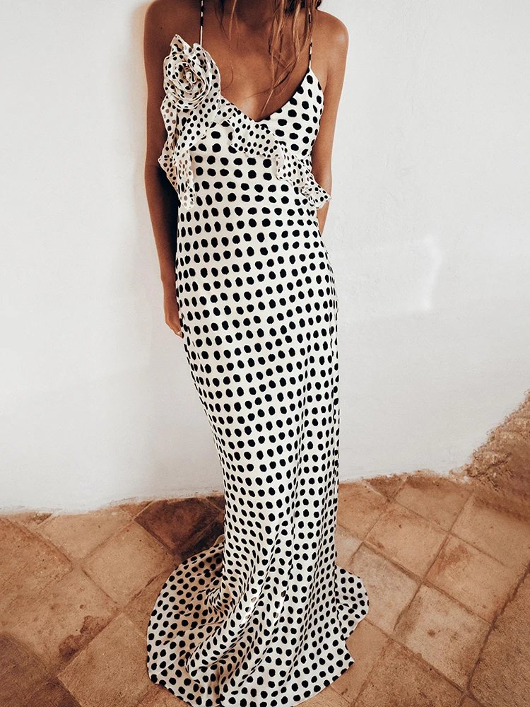 Elegant Backless Floral Maxi Dress