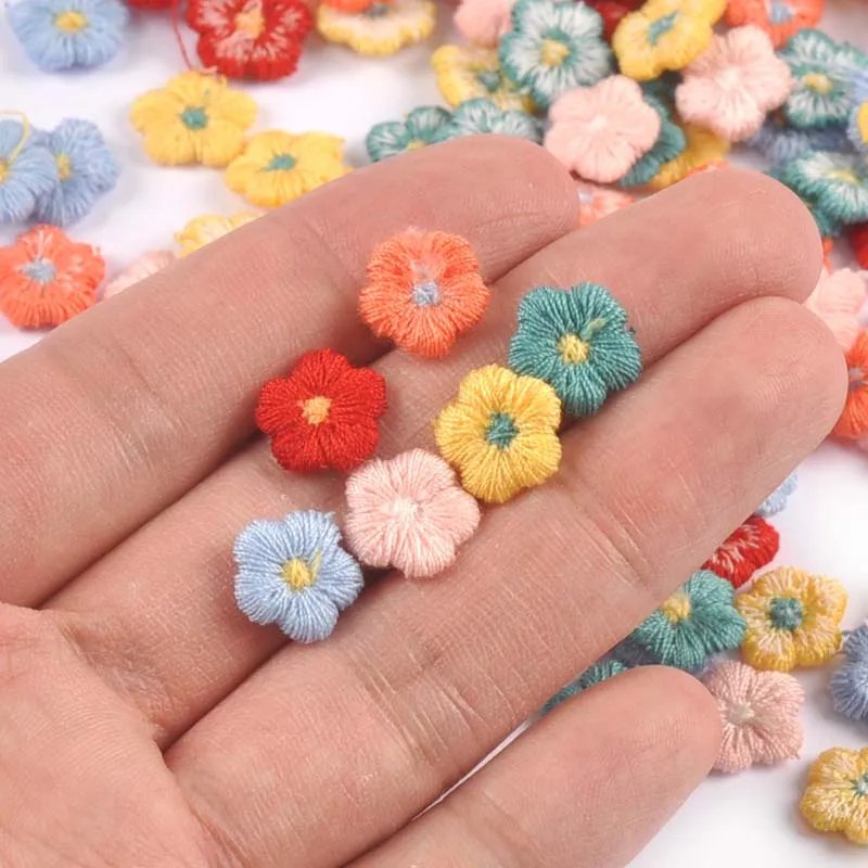 10mm Mini Flower Appliques - 50 Pack
