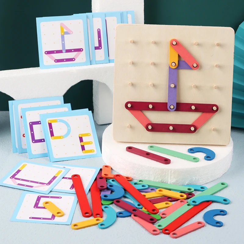Montessori Geometric Pegboard Puzzle