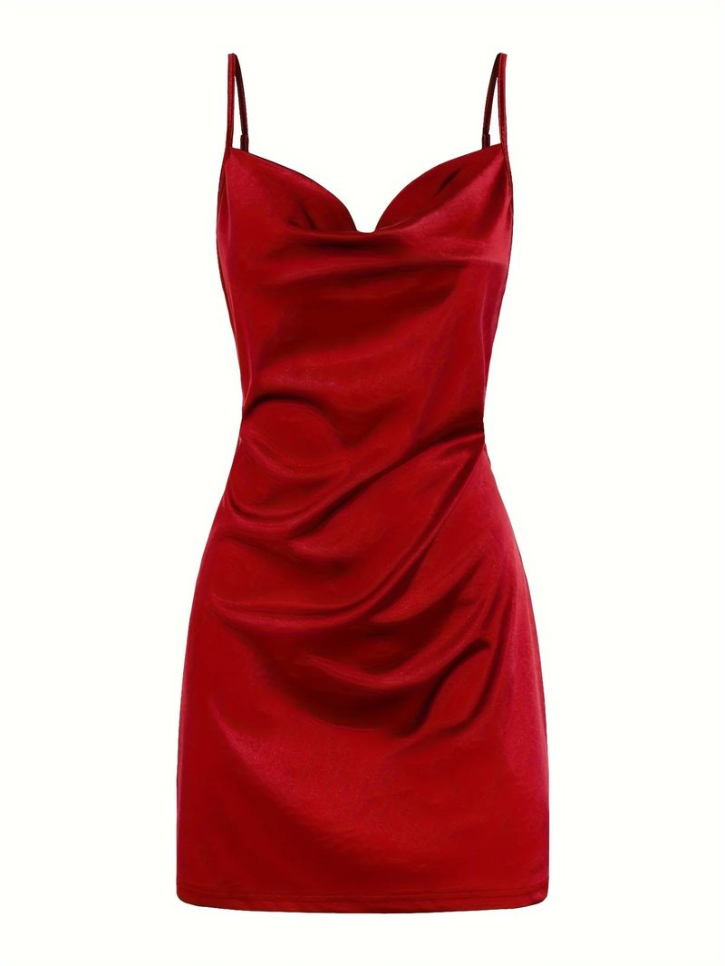 Elegant Satin Suspender Dress