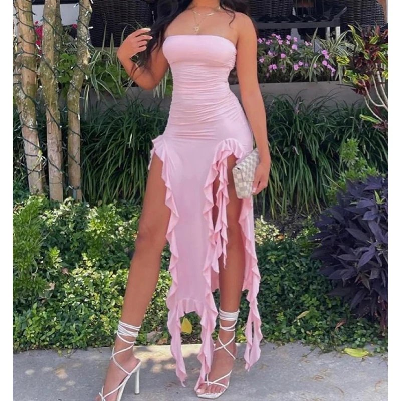 Floral High Slit Mini Dress