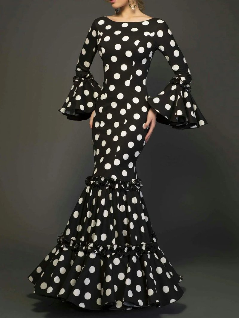 Chic Polka Dot Evening Dress