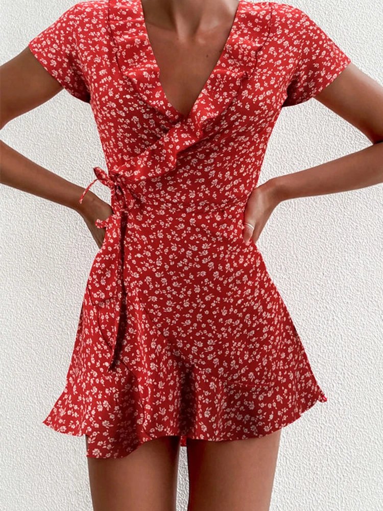 Chic Floral A-Line Mini Dress