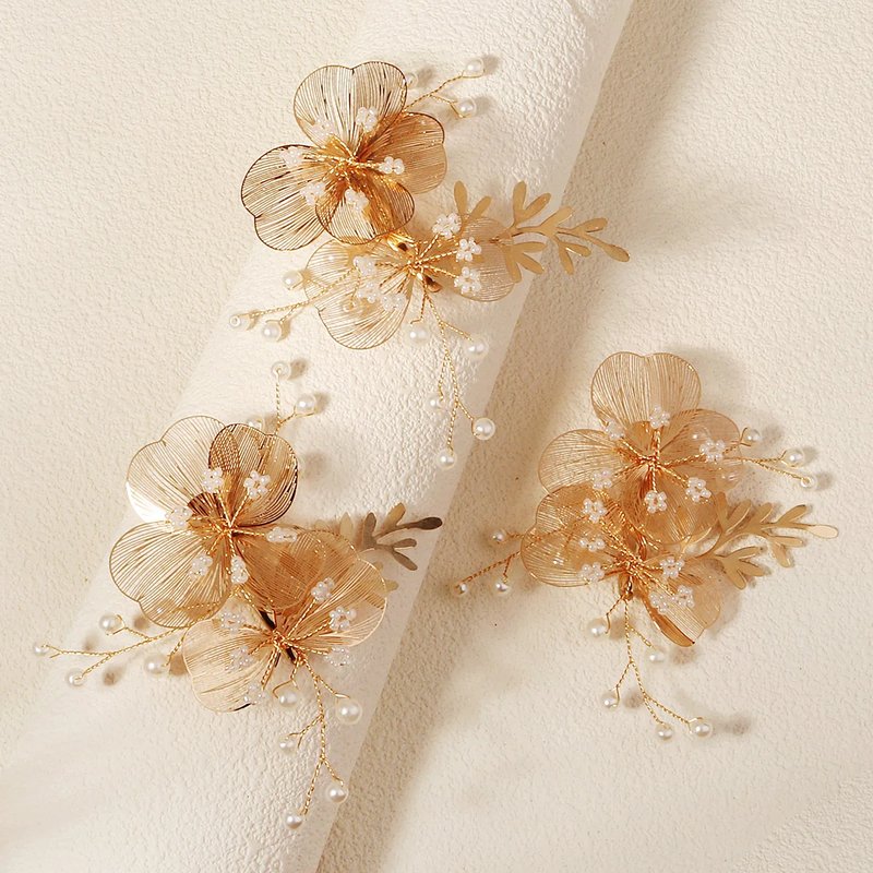 Elegant Pearl Flower Hair Clips