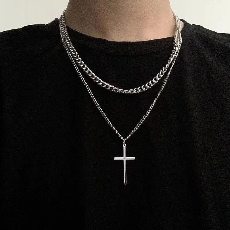 Vintage Punk Cross Pendant Necklace