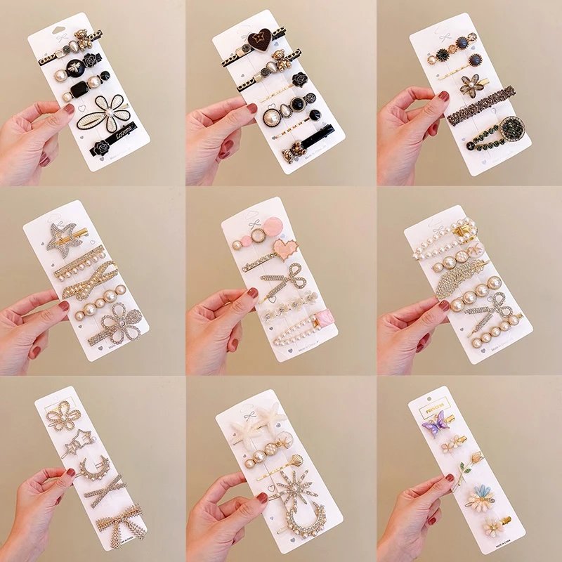 Elegant Rhinestone Hair Clips Set