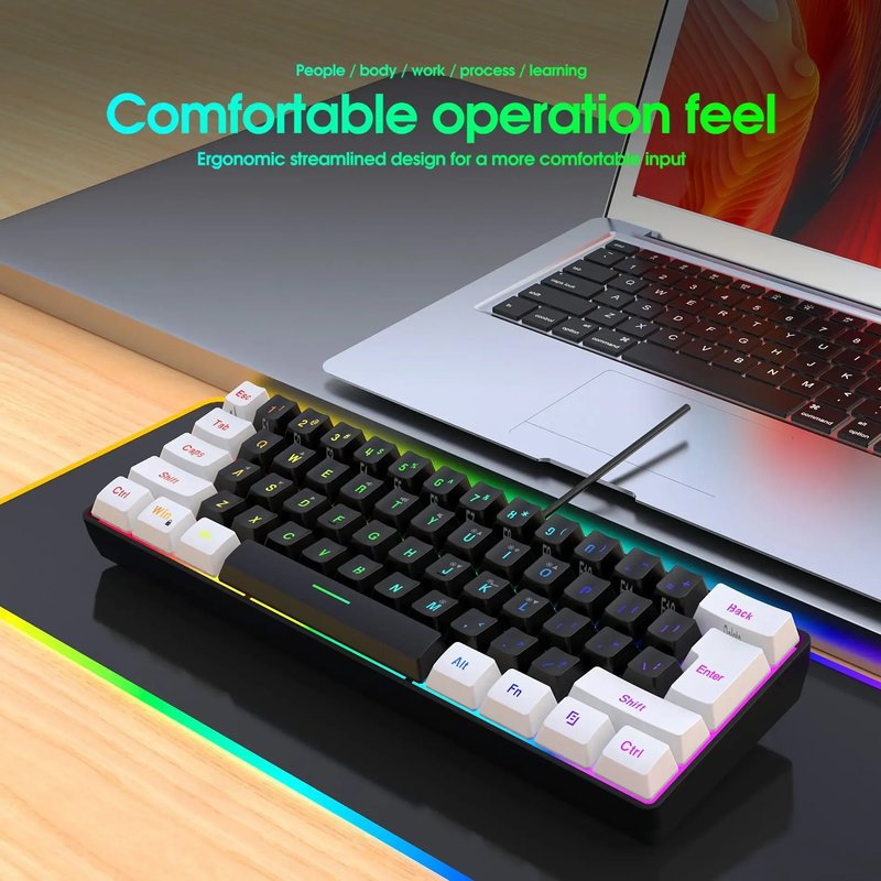 Compact Pink Backlit Gaming Keyboard