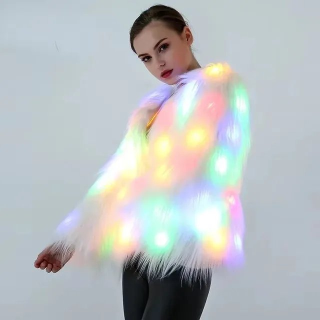 LED Light-Up Faux Fur Hoodie