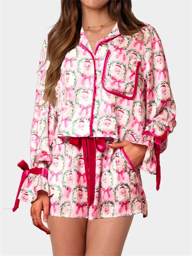 Women's Christmas Satin Pajama Set