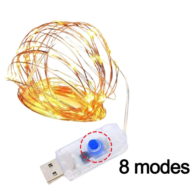 USB Fairy String Lights - 8 Modes