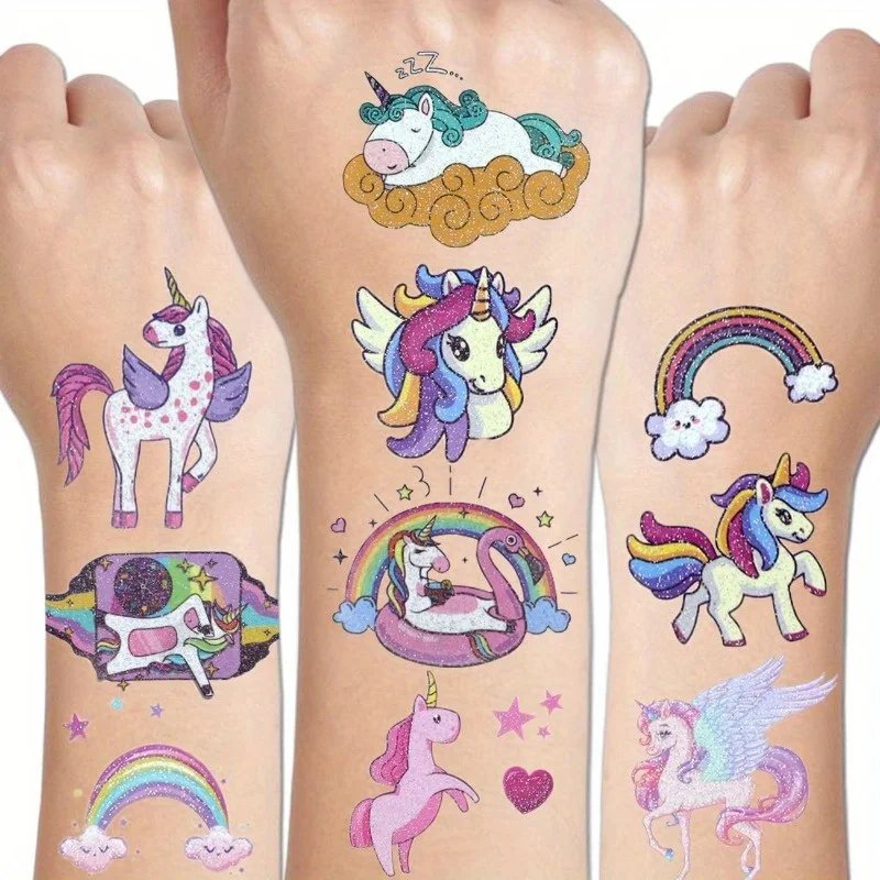 Glitter Unicorn Temporary Tattoo Stickers