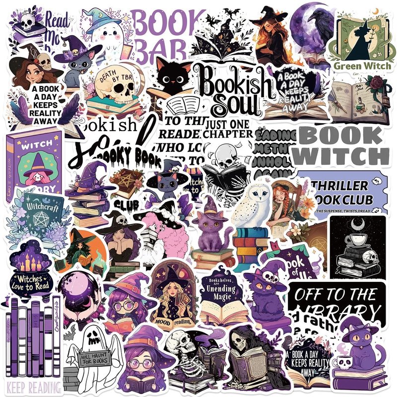 Cute Witch Girl Book Stickers