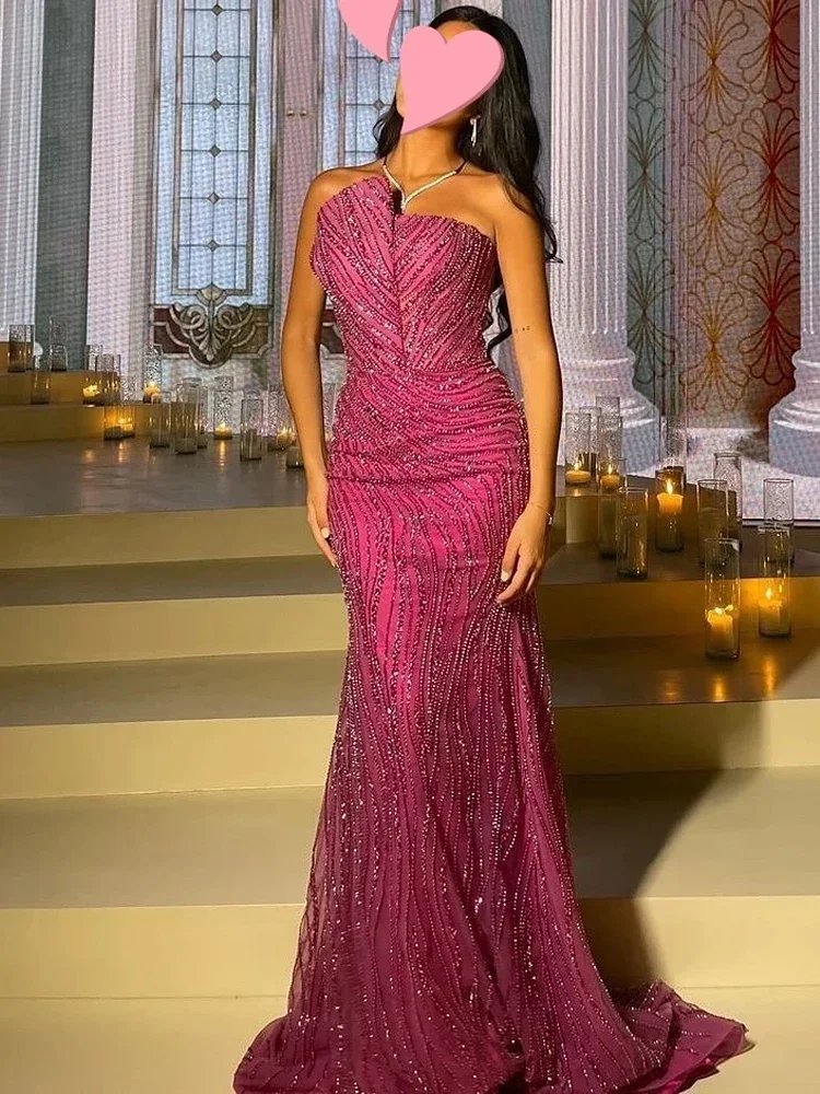 Elegant Vintage Pink Mermaid Dress