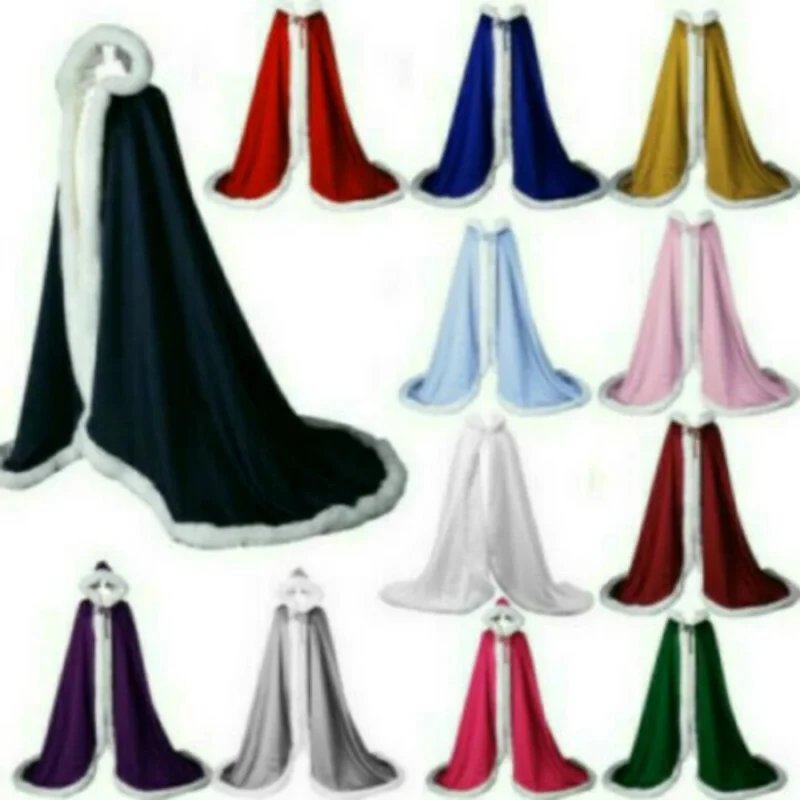 Elegant Hooded Fur Cloak for Weddings