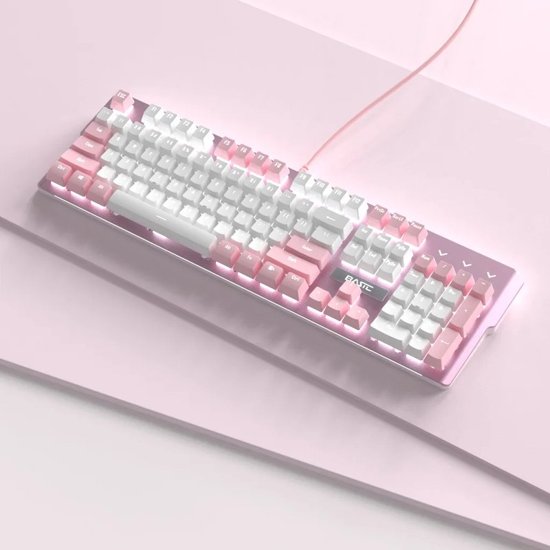 Cute Pink Snow Moon Mechanical Keyboard