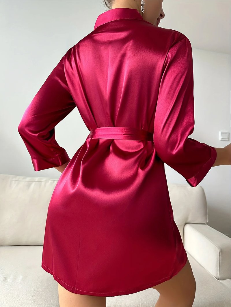 Elegant Silk Tie-Waist Summer Robe