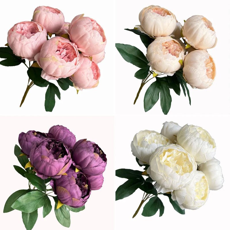 Elegant Silk Peony Bouquet