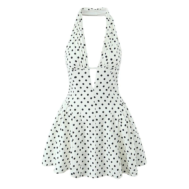 Chic Retro Polka Dot Halter Dress