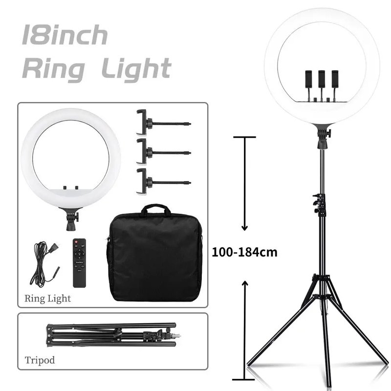 18-Inch LED Ring Light with Tripod