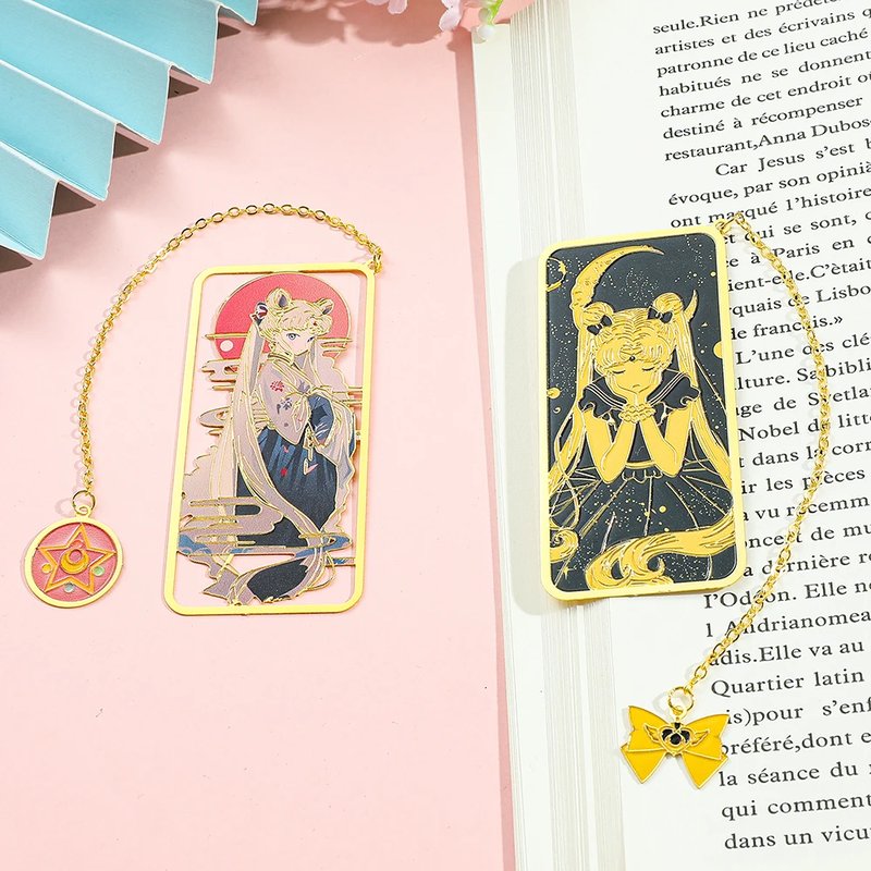 Anime Metal Bookmark - Moon Girl Design