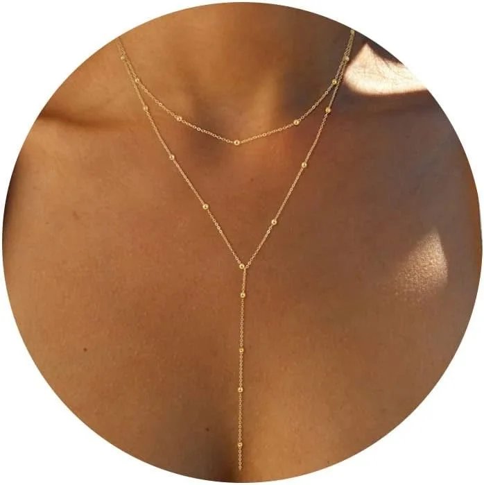 Elegant Y-Shaped Gold Necklace