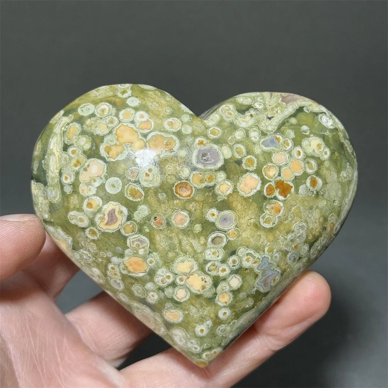 Heart-Shaped Rainforest Jasper Crystal