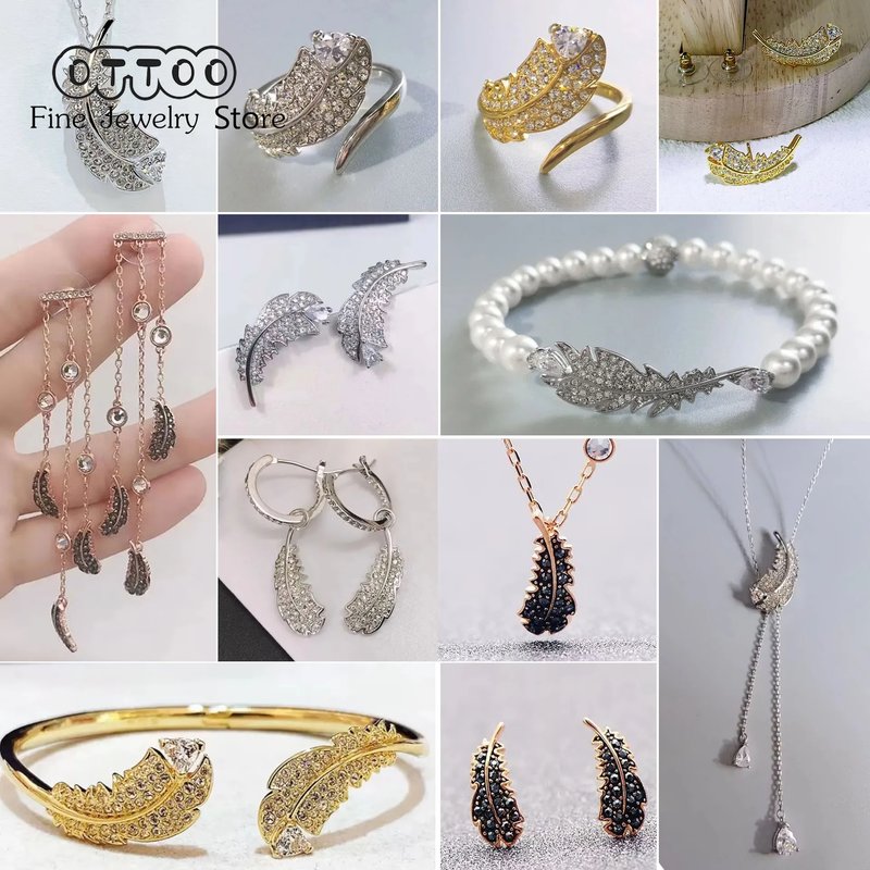 Luxury Feather Jewelry Set for Women