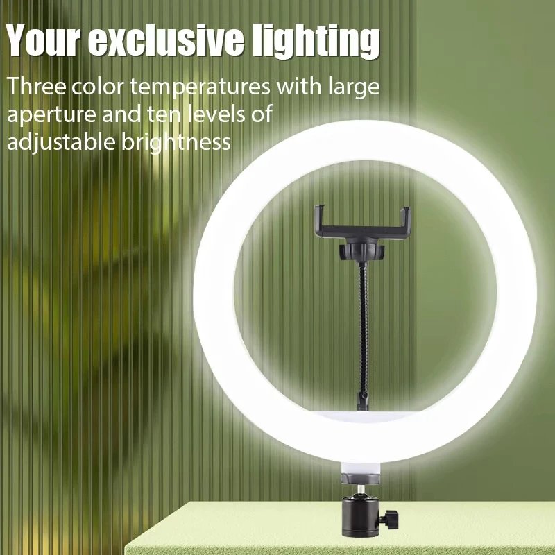 Dimmable LED Ring Light with Phone Holder