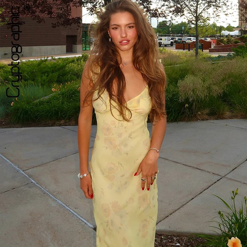Floral Plunge Maxi Dress