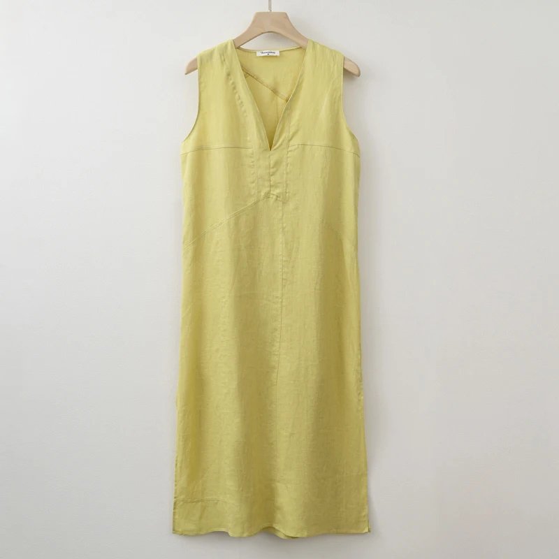 Chic Summer Linen V-Neck Dress