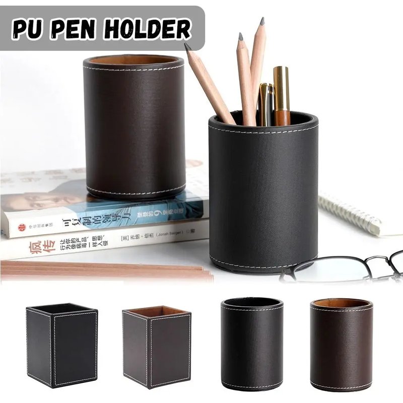 Stylish PU Leather Pen Holder