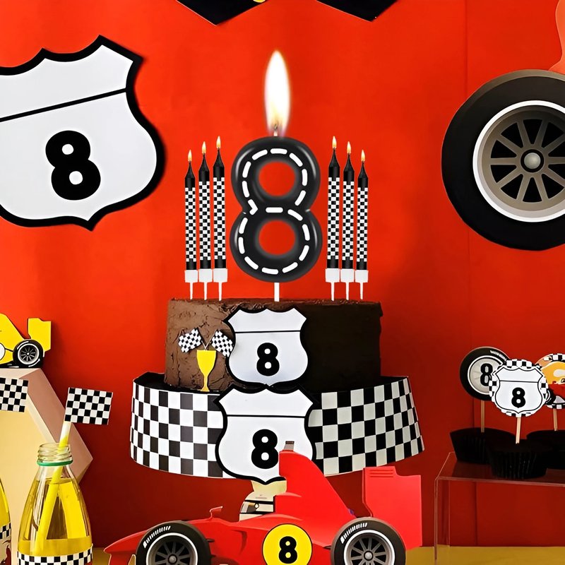 Glitter Racing Cars Birthday Candles