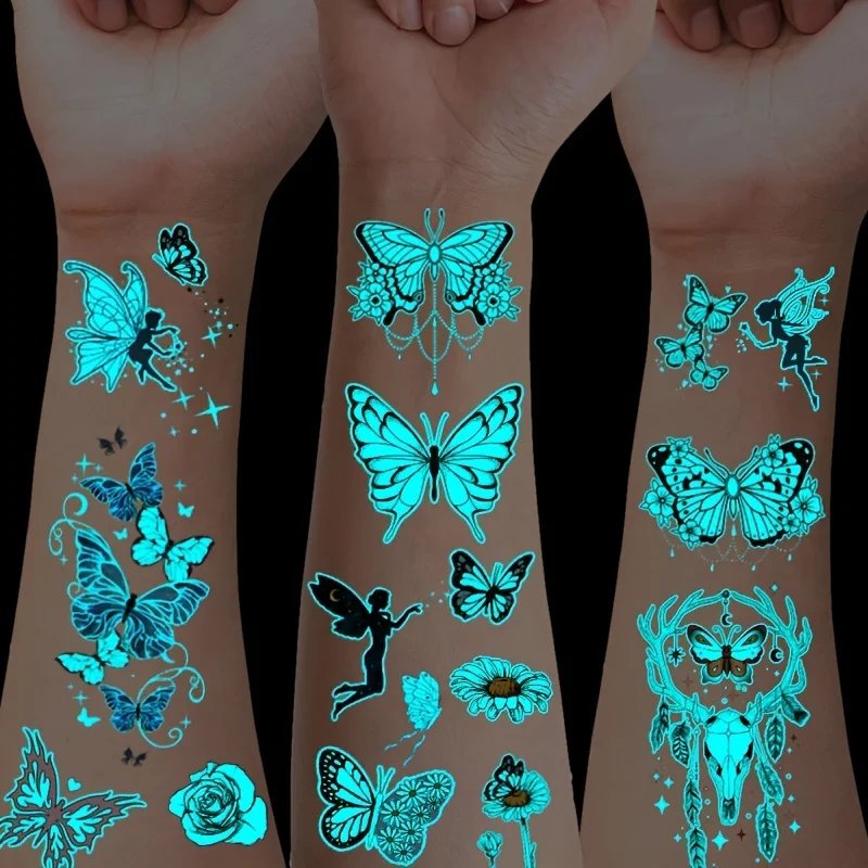 Glow-in-the-Dark Butterfly Tattoos