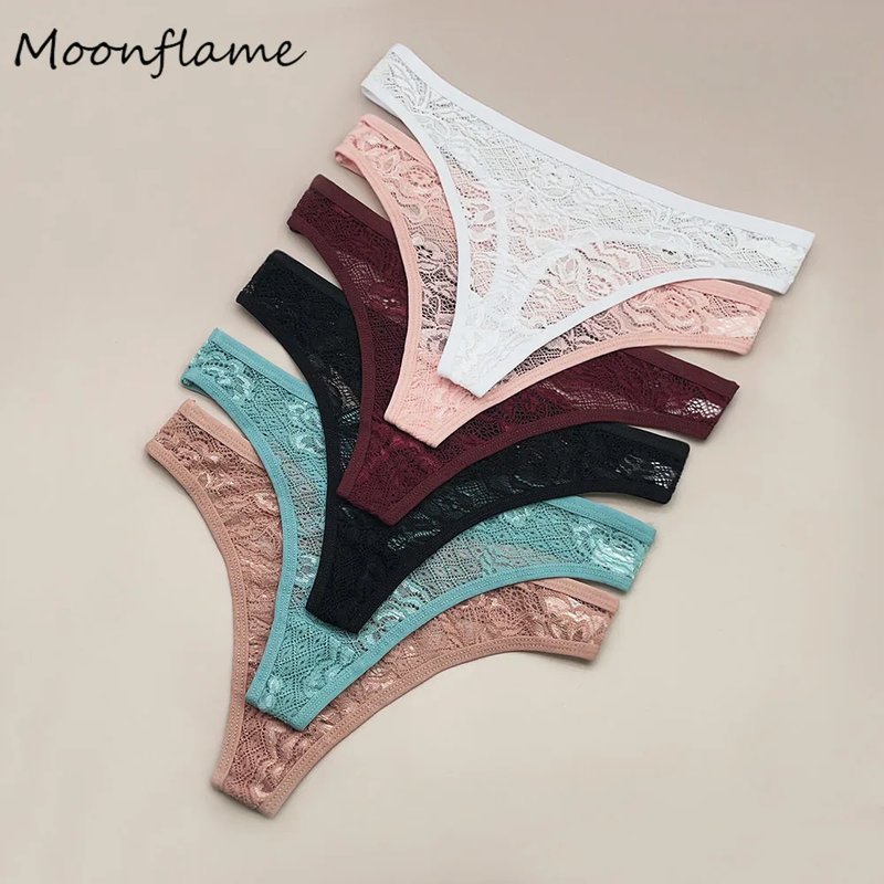 Moonflame Lace Thong Underwear Set