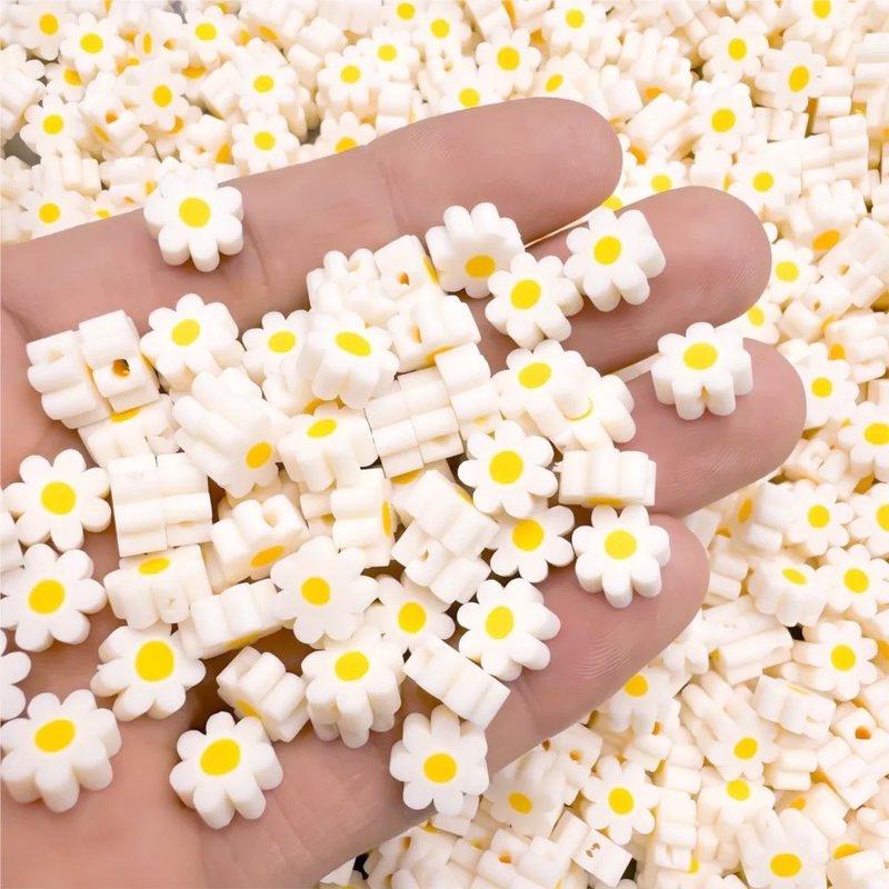Flower Polymer Clay Beads Set
